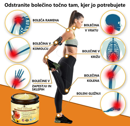 ArthroFree™ 🐝Zdravilna krema za artritis z čebeljim strupom in kurkumo - posebej oblikovana za zdravljenje ortopedskih bolezni in bolečin v sklepih 🍀