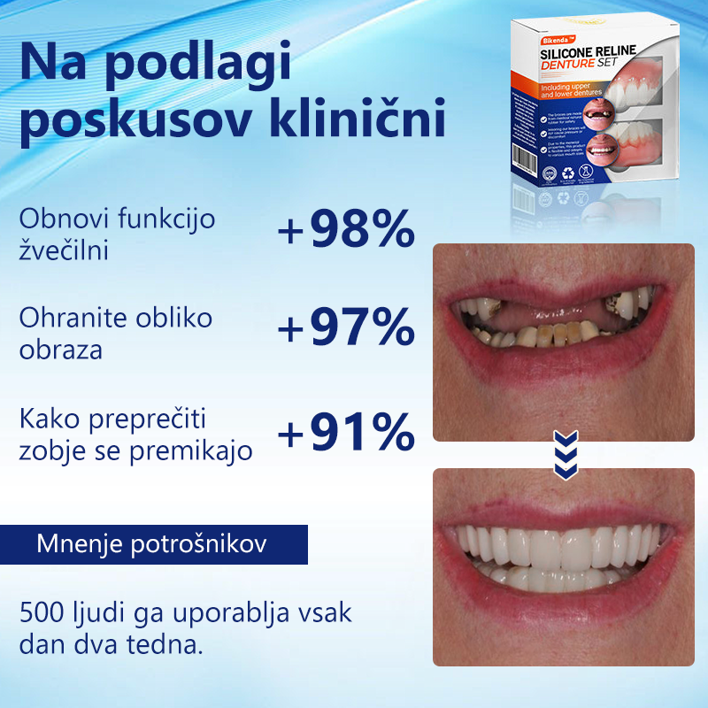 Uživajte v nasmehih in hrani🎁Bikenda™ Set silikonsko oblazinjenih zobnih protez🚀(80 % popusta za omejen čas - zadnjih 30 minut)